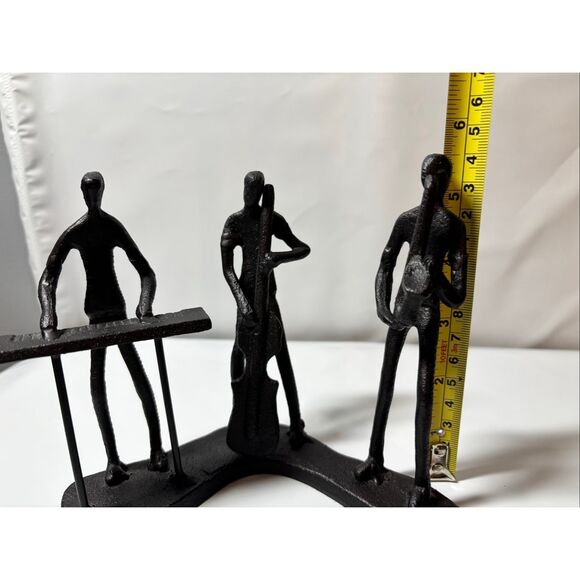 Metal Art Brutalist Sculpture of Jazz Band Musicians Saxophone Keyboard Double B - Picture 11 of 13